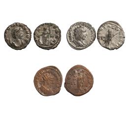LOTE DE 3 ANTONINIANOS DE VELLÓN DEL IMPERIO ROMANO
