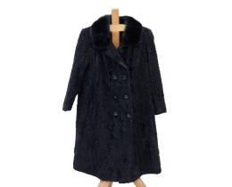 ABRIGO LARGO DE ASTRACÁN NEGRO Y ZORRO