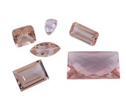 SEIS MORGANITAS, EN DIFERENTES TALLAS Y TAMAÑOS CON PESO TOTAL DE 16.43 CT
