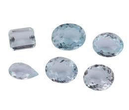 AGUAMARINAS EN DIFENTES TALLAS Y TAMAÑOS CON PESO TOTAL DE 14.50 CT