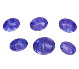 TANZANITAS, SEIS PIEZAS EN DIFERENTES TALLAS Y TAMAÑOS, CON PESO TOTAL DE 7.95 CT