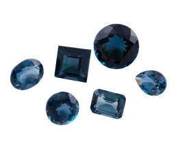 TOPACIOS LONDON BLUE , SEIS PIEZAS EN DIFERENTES TALLAS Y TAMAÑOS CON PESO TOTAL DE 19.80 CT