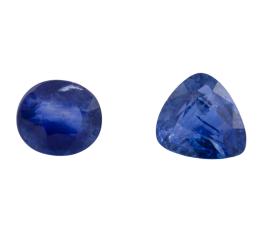 ZAFIROS , DOS TALLAS UNA EN TRILLON Y OTRA EN OVAL CON PESO TOTAL DE 2.20 CT