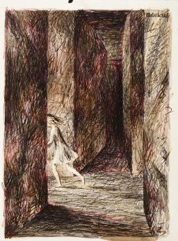 ANTONIO BLARDONY (1934) Artista madrileño ALICIA EN EL PAÍS DE LAS MARAVILLAS Dibujo a tinta sobre papel 25 cm.x18,5 cm.
