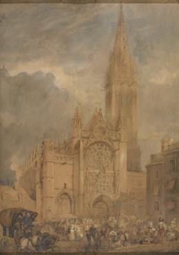 GENARO PÉREZ VILLAAMIL (A Coruña 1807 - Madrid 1854) Fachada de Catedral