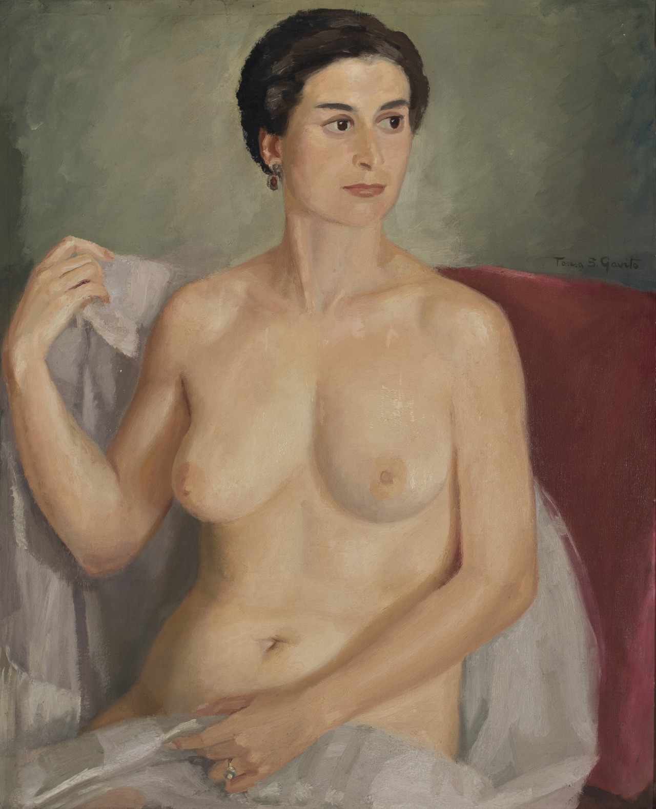 Desnudo femenino  en el tocador.