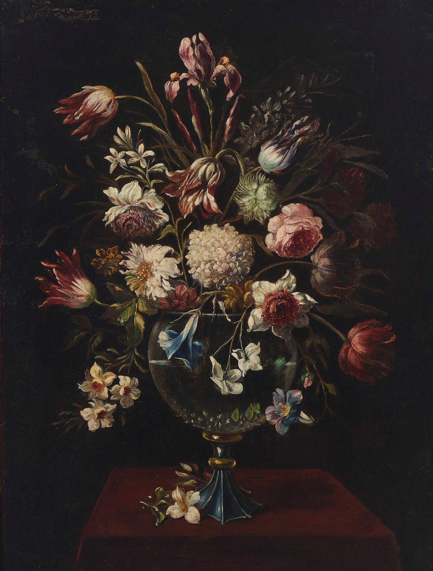Pareja de bodegones de flores
