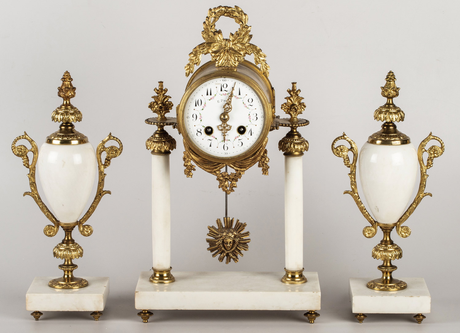 RELOJ  y GUARNICIÓN  FRANCIA, PRIMER TERCIO S. XX