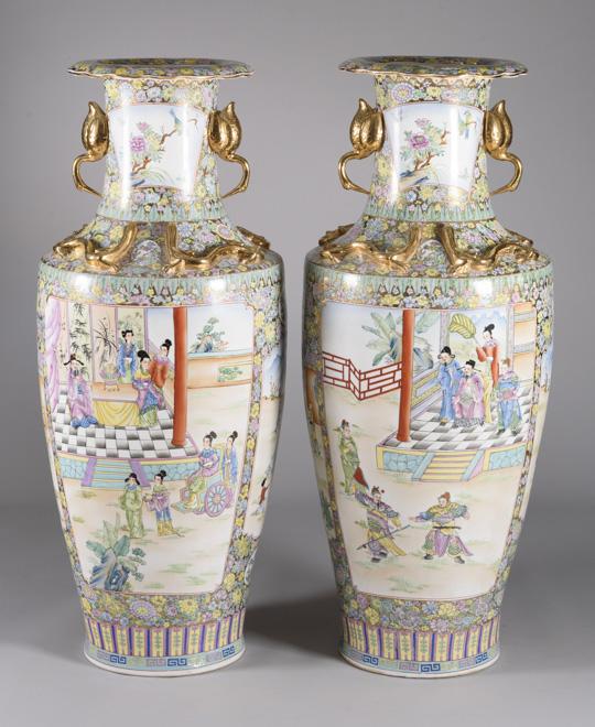 PAREJA DE JARRONES ESTILO  ORIENTAL