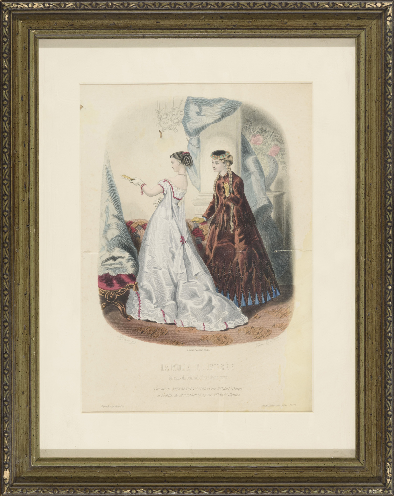 CUATRO IMPRESIONES A COLOR DE "LA MODA ELEGANTE ILUSTRADA"