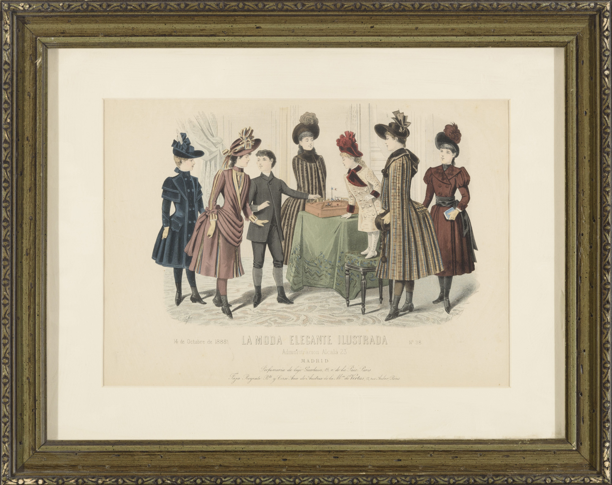 CUATRO IMPRESIONES A COLOR DE "LA MODA ELEGANTE ILUSTRADA"