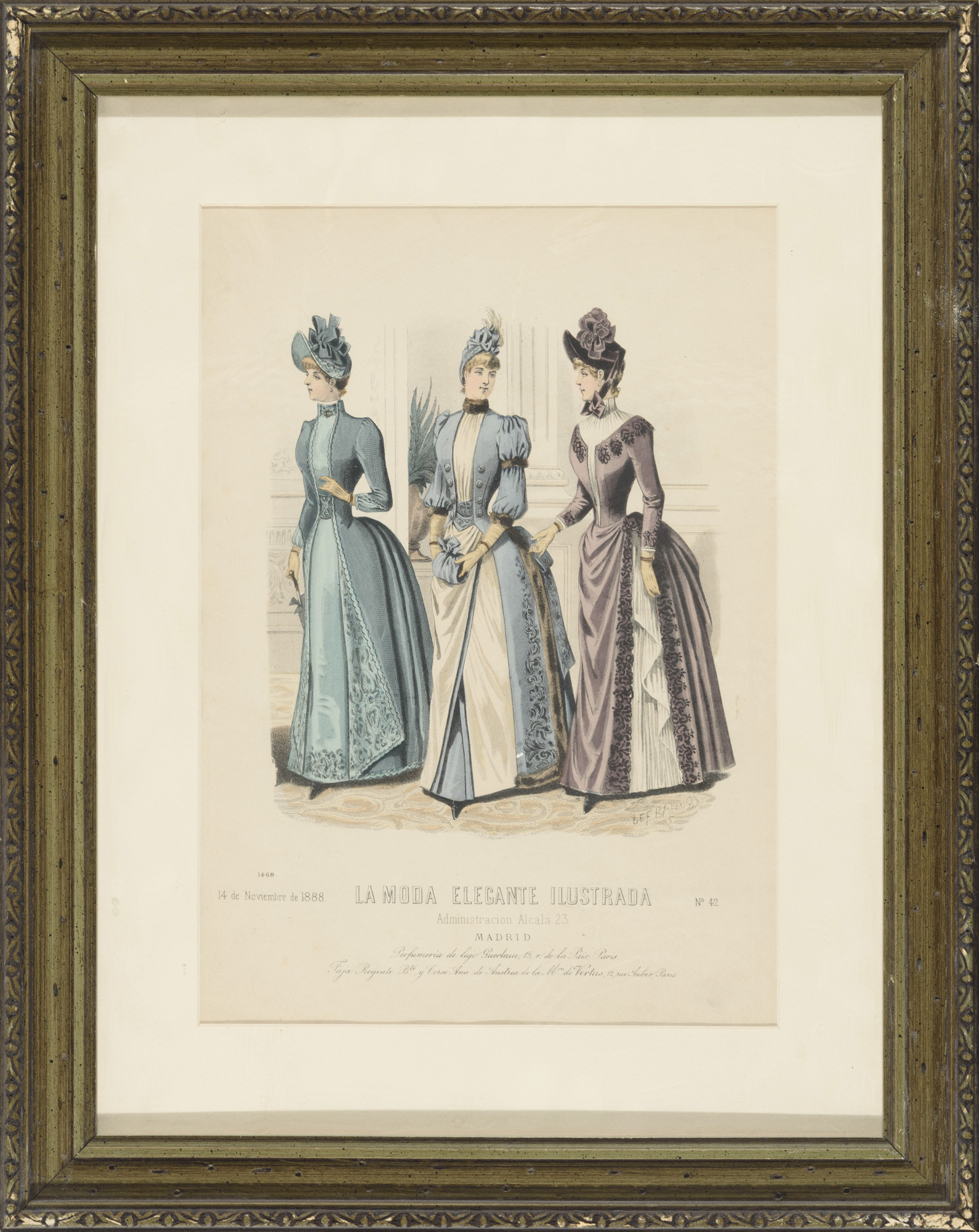 CUATRO IMPRESIONES A COLOR DE "LA MODA ELEGANTE ILUSTRADA"