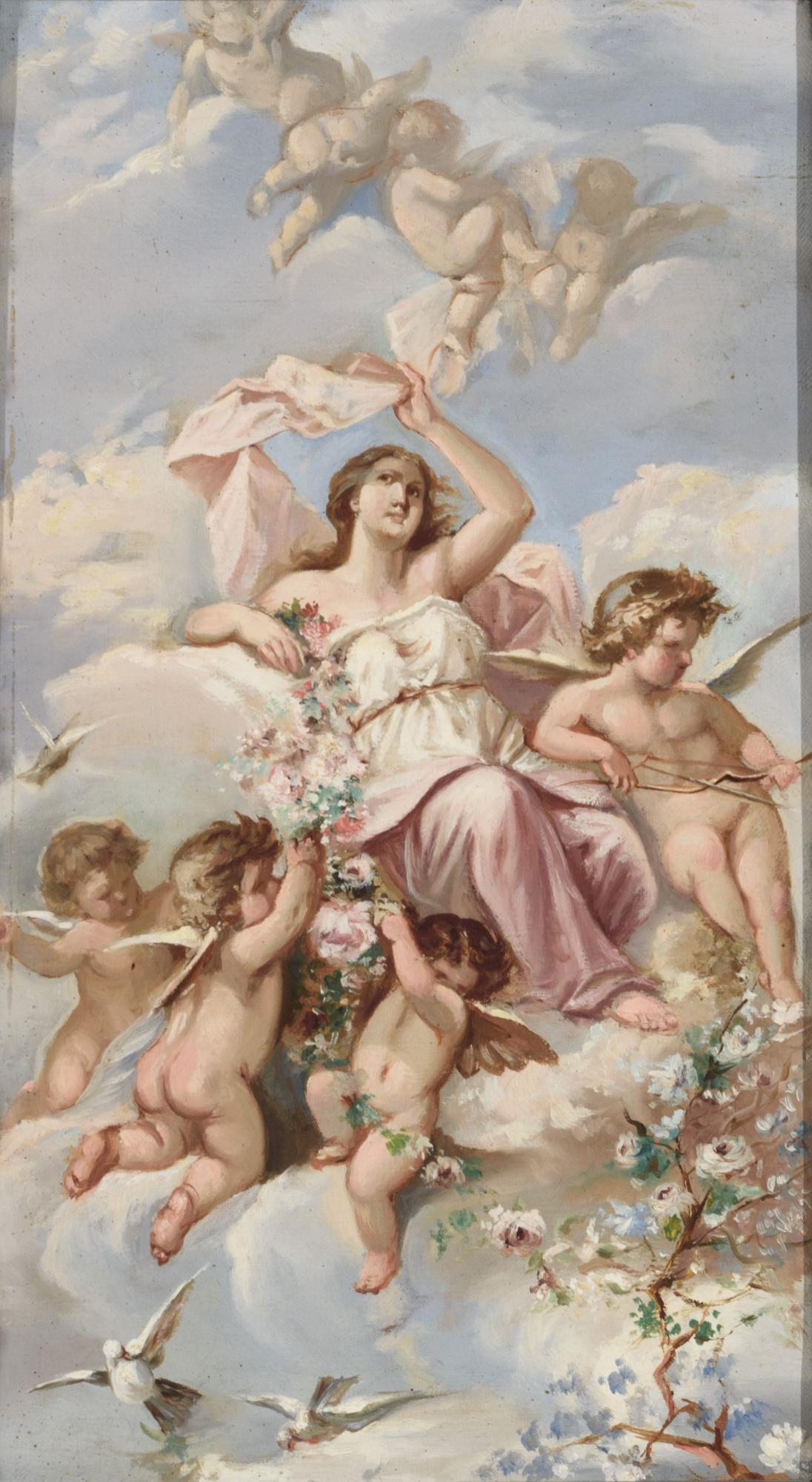 AFRODITA CON CUPIDOS, ESCUELA ESPAÑOLA S. XIX