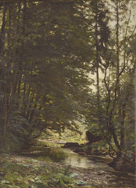 Paisaje frondoso con río, 1909