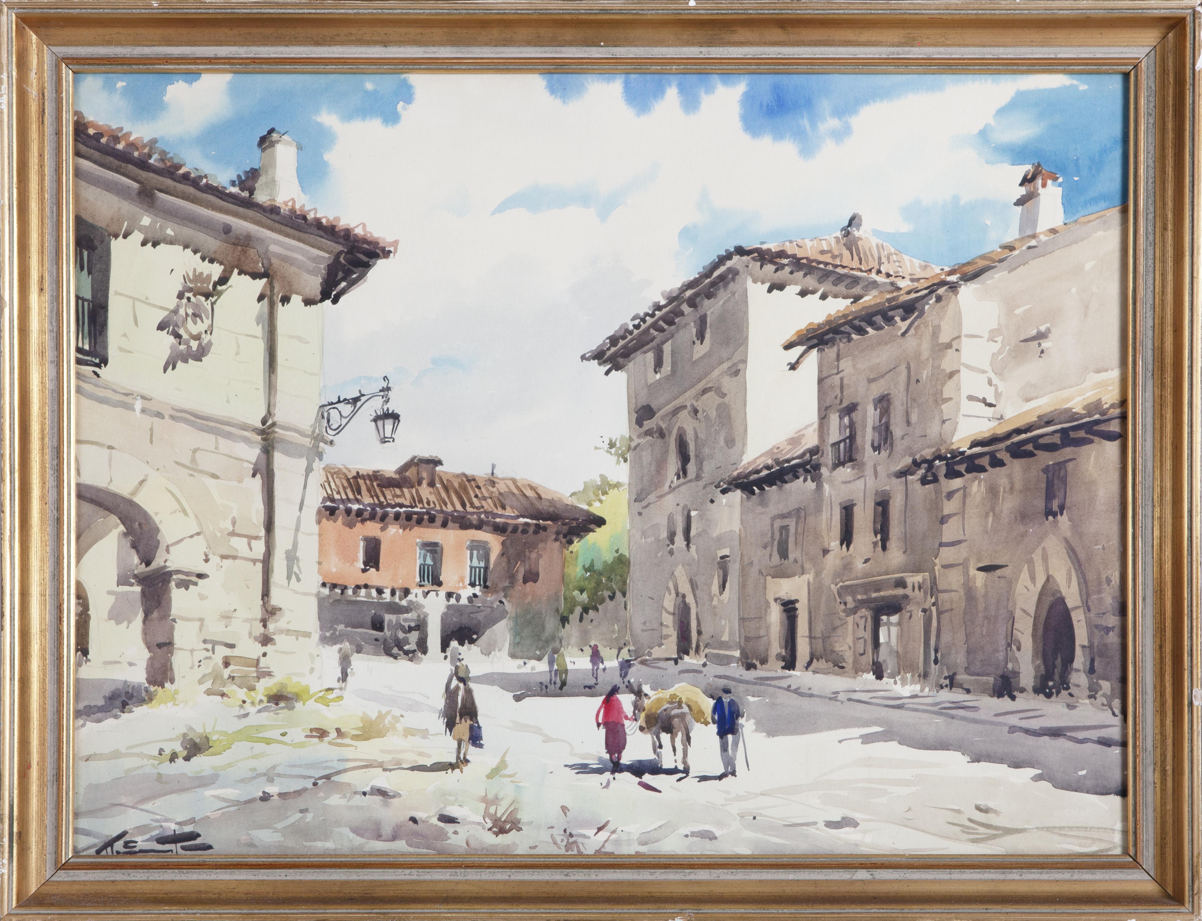 CALLE DE PUEBLO CON PERSONAJES