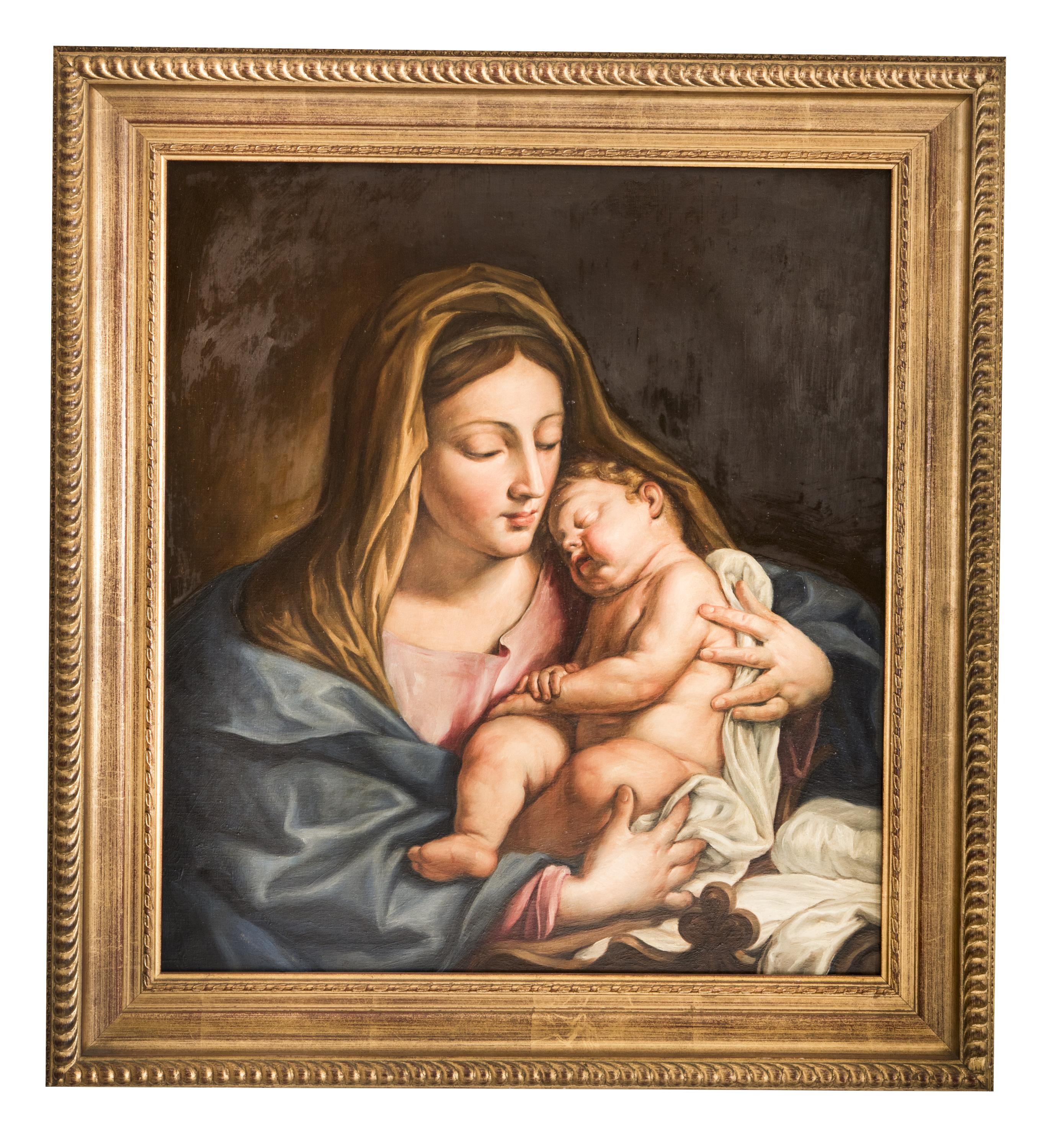 LA VIRGEN CON EL NIÑO, COPIA DE LA OBRA ORIGINAL DE FRANCES