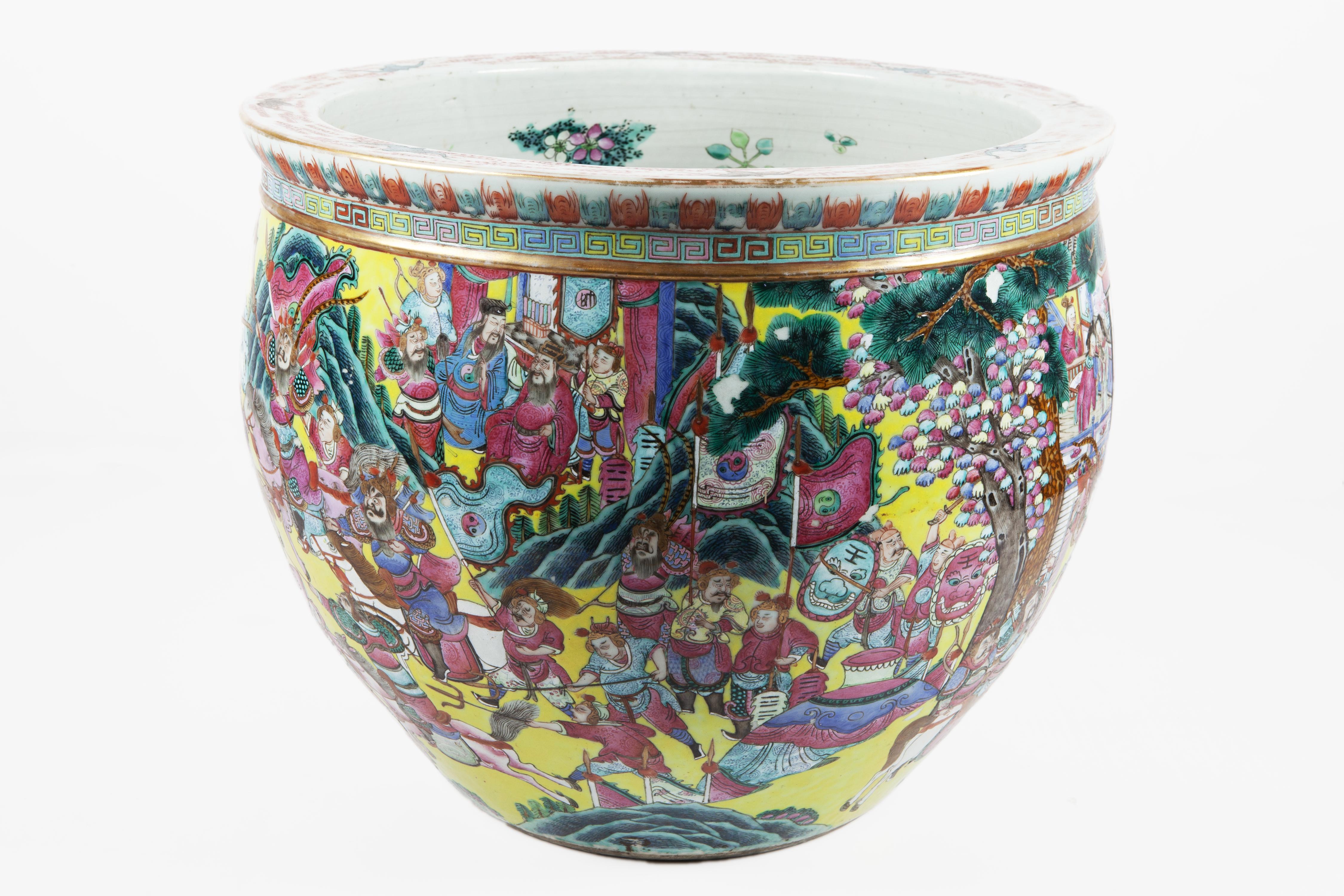 PECERA DE PORCELANA FAMILIA ROSA, DINASTÍA QUING, CHINA, S.