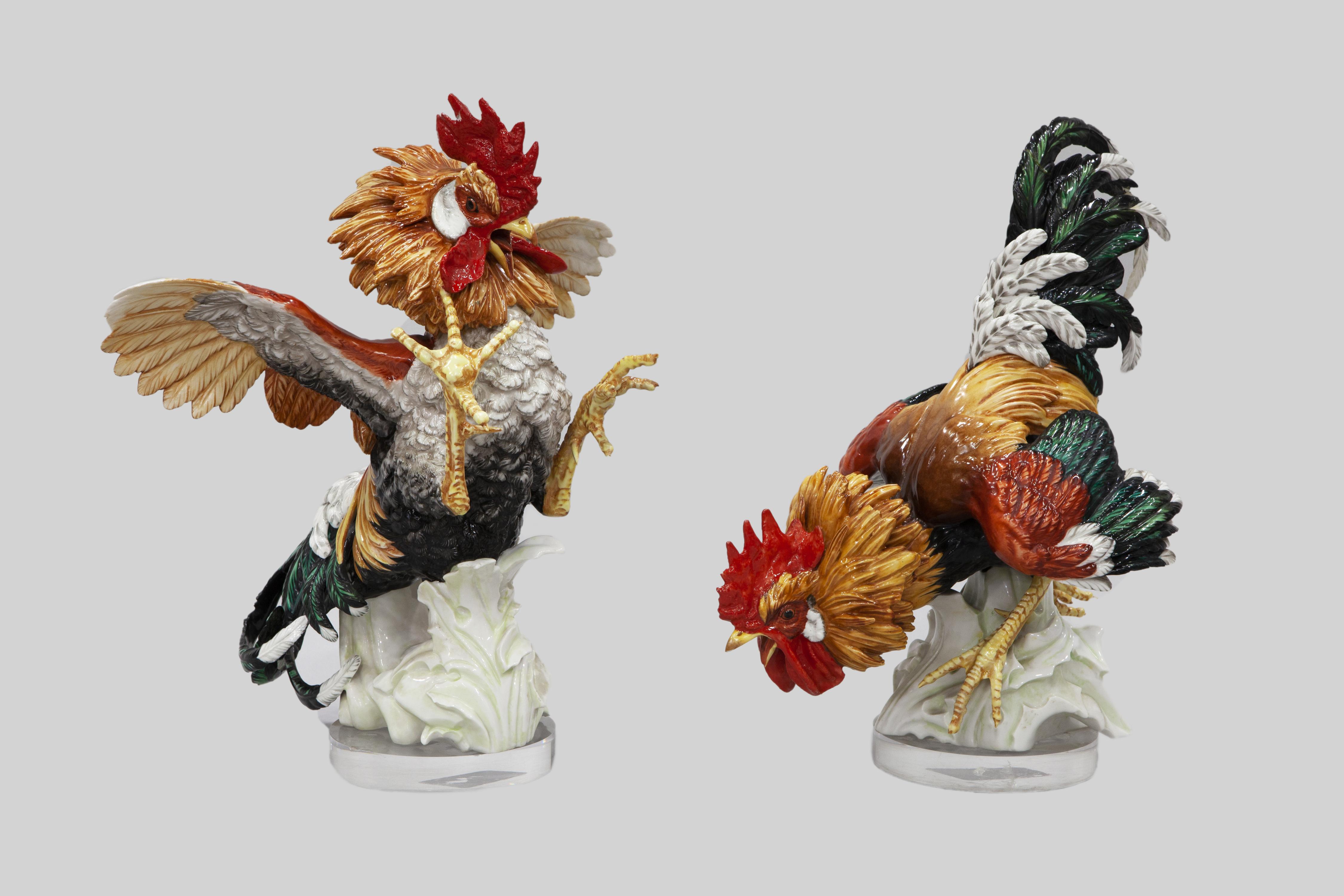 PAREJA DE GALLOS. ALGORA, S. XX