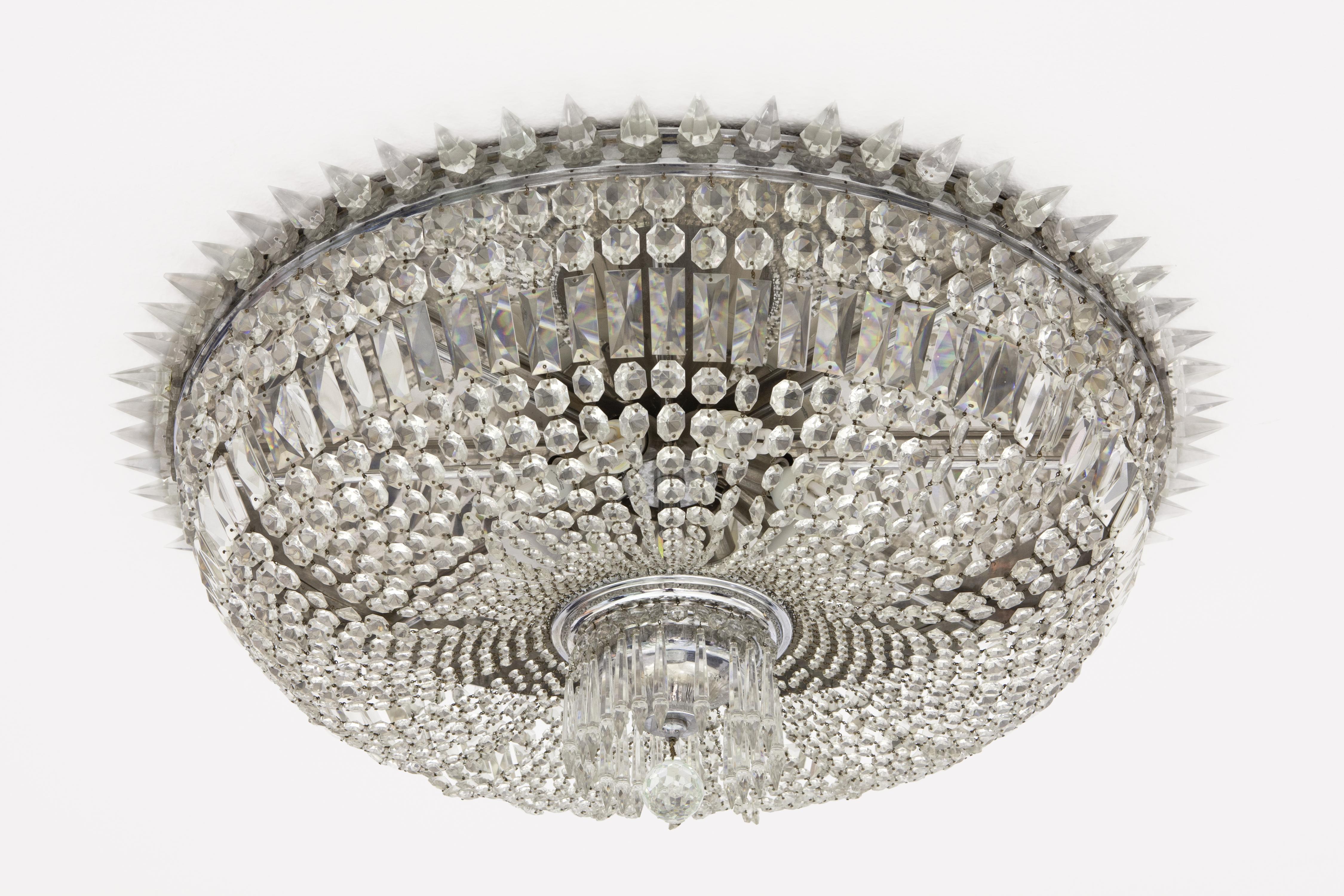 LÁMPARA DE TECHO DE CRISTAL DE STRASS DE OCHO LUCES CON CAD