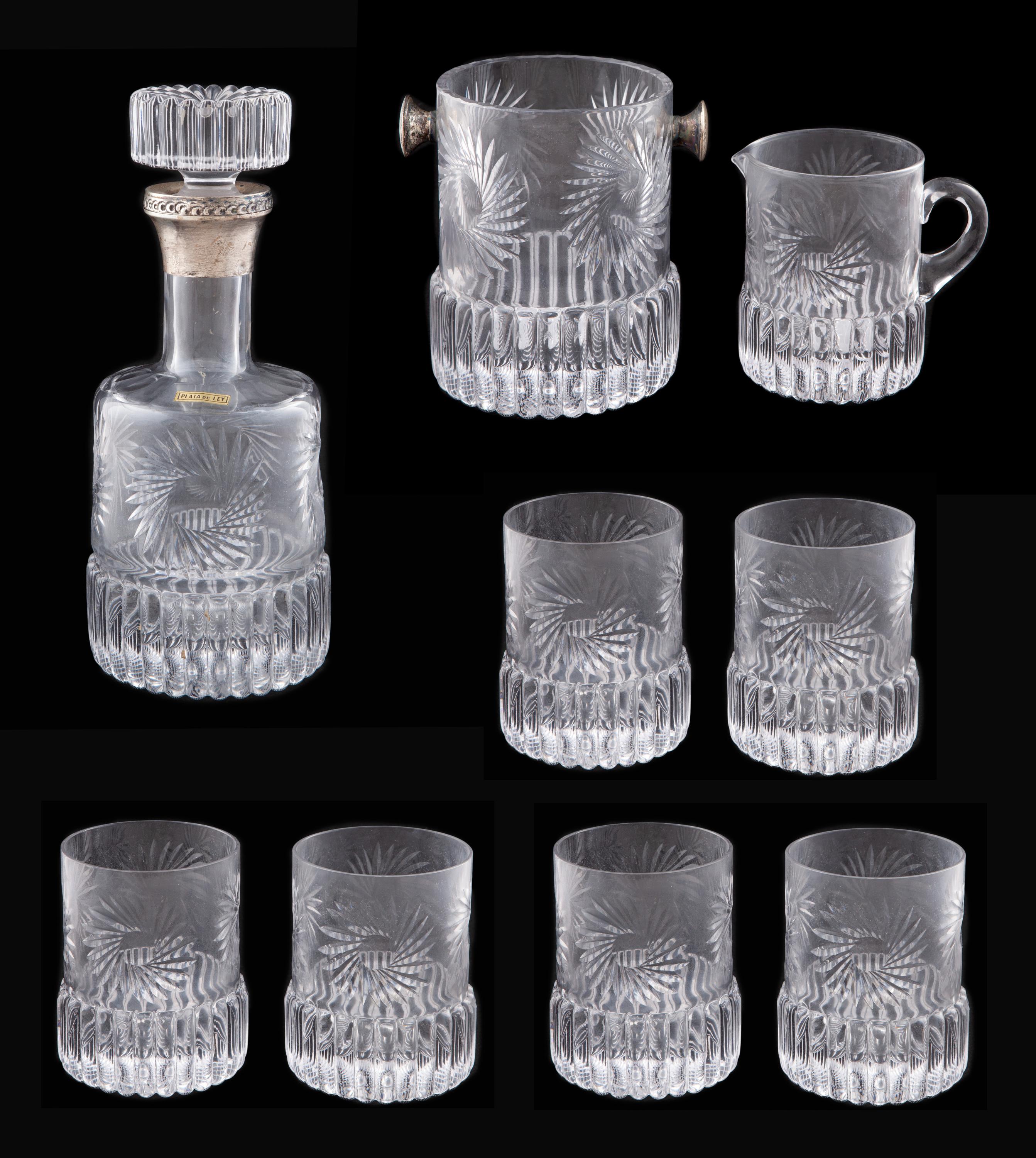 SET PARA WHISKY DE CRISTAL TALLADO. 