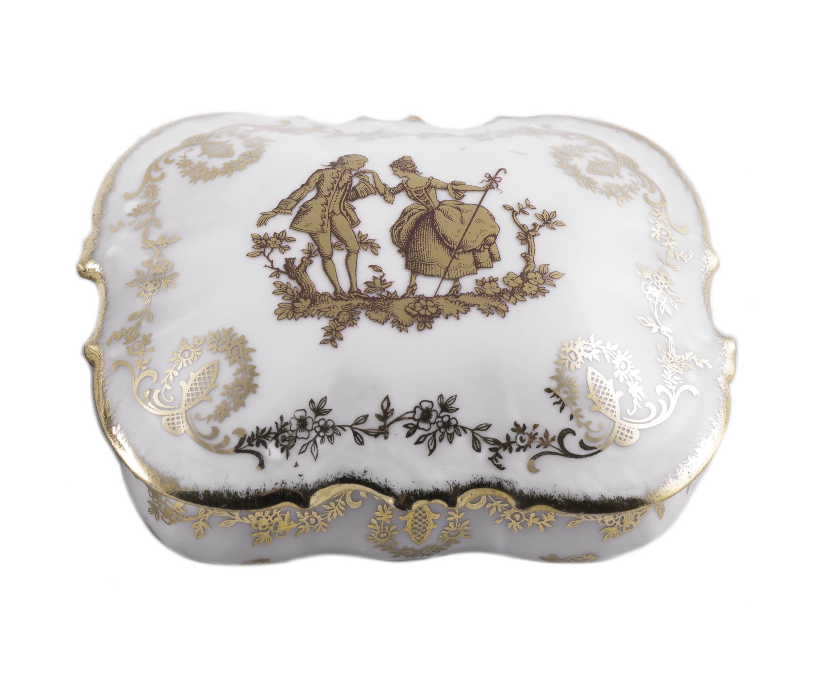 CAJA DE PORCELANA FRANCESA DE LIMOGES S.XX