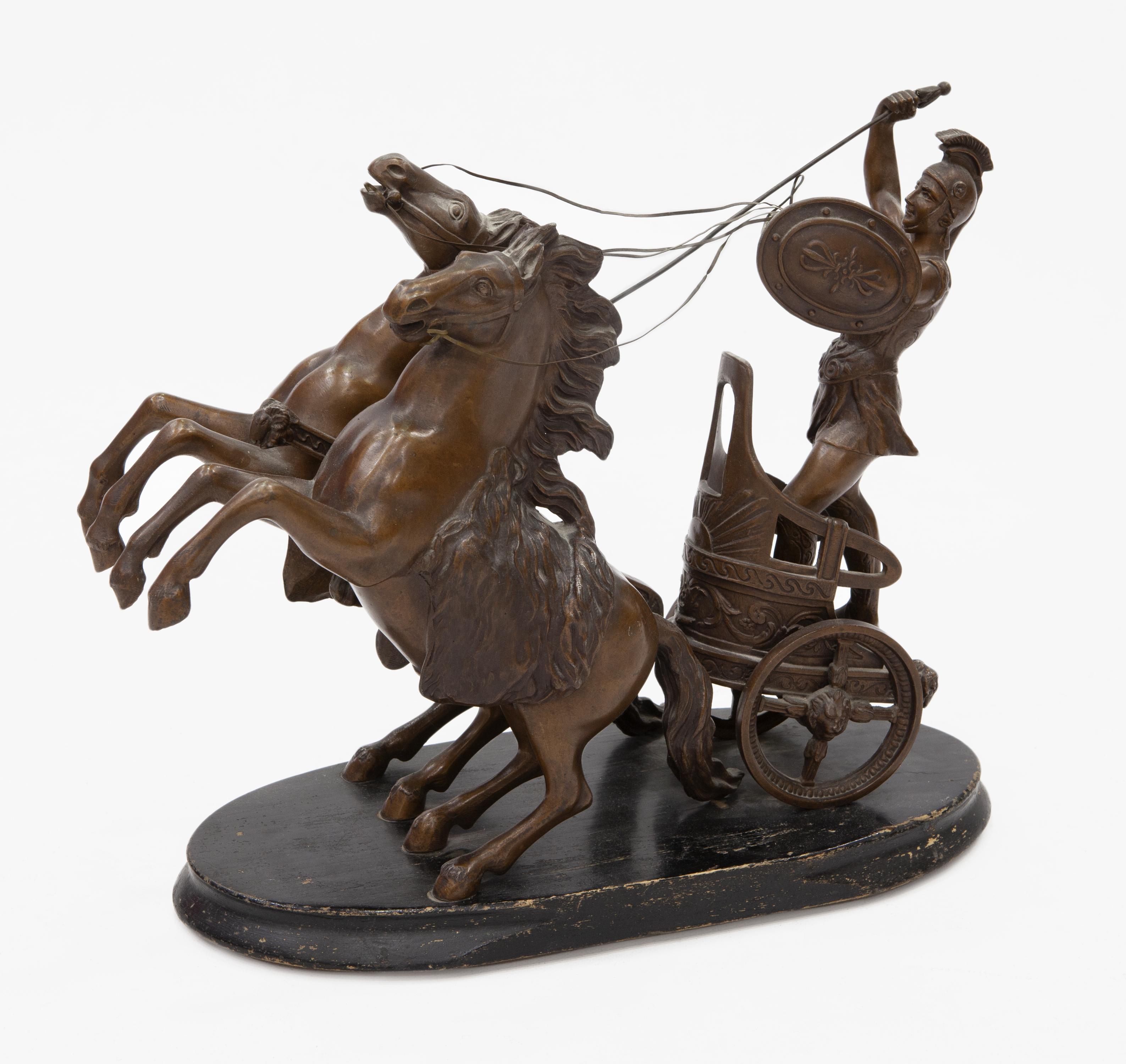 CUADRIGA ROMANA EN BRONCE PATINADO