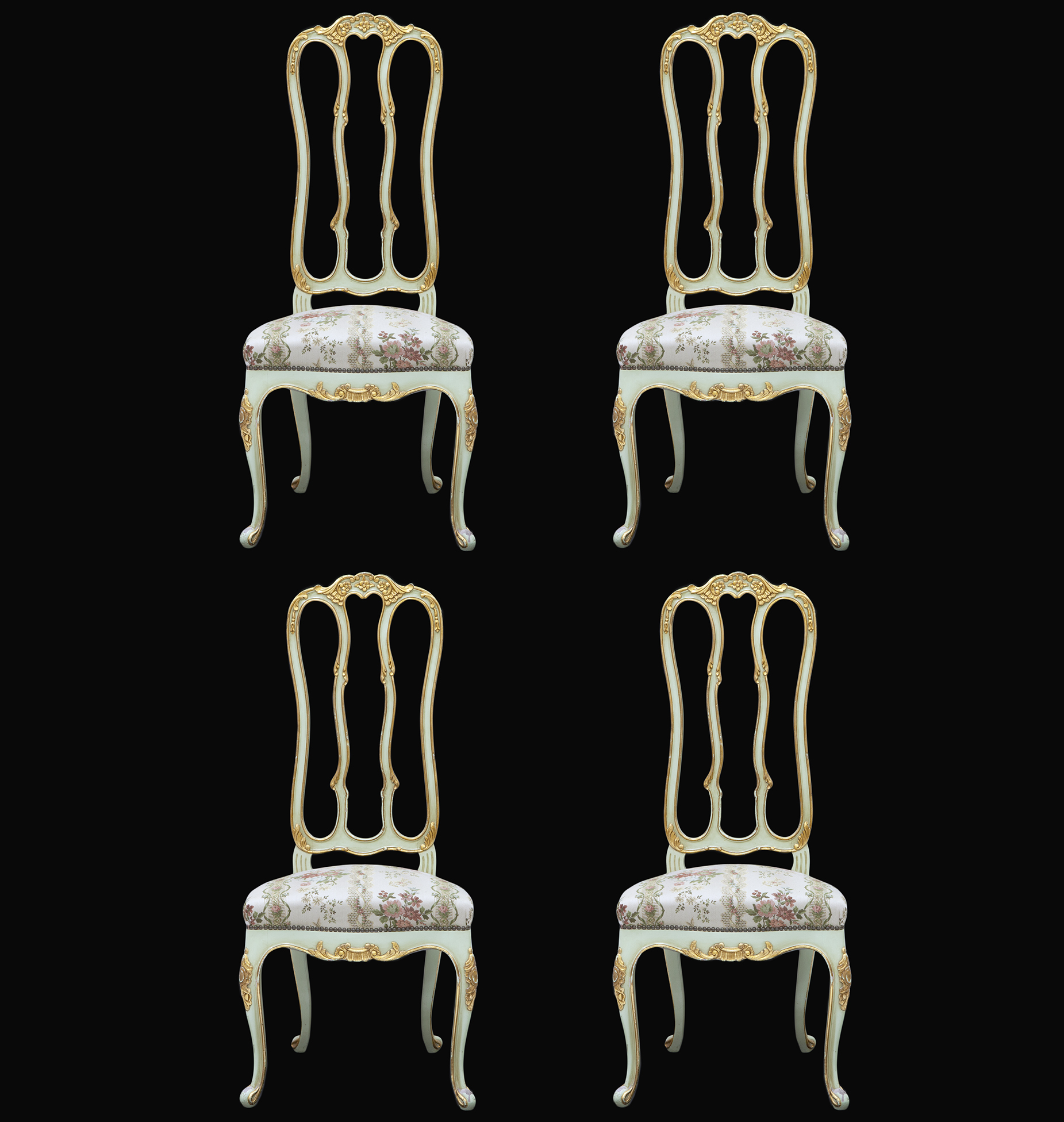 CONJUNTO DE CUATRO SILLAS ESTILO LUIS XV