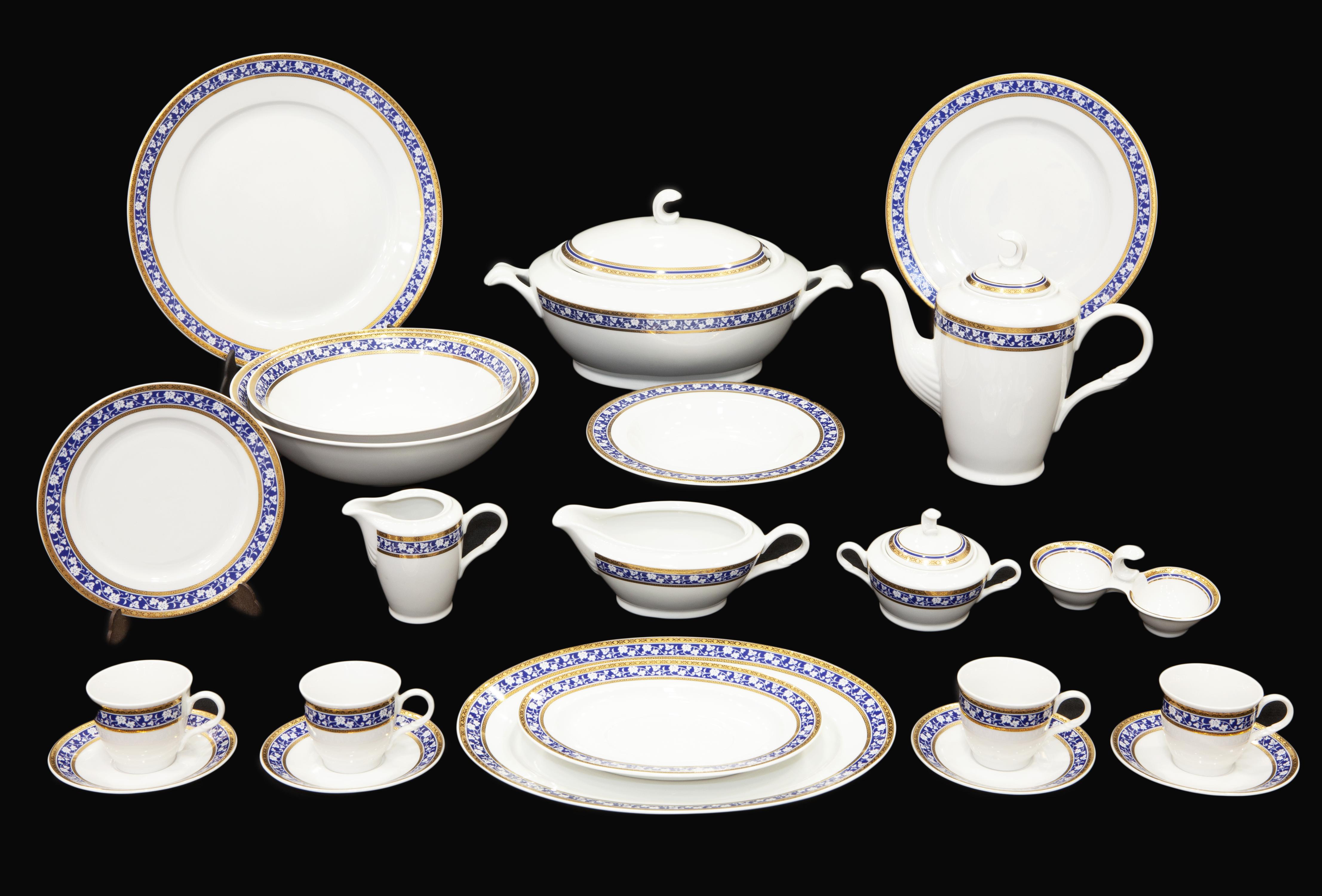 VAJILLA DE PORCELANA  CZECH REPUBLIC CON BORDE EN TONALIDAD