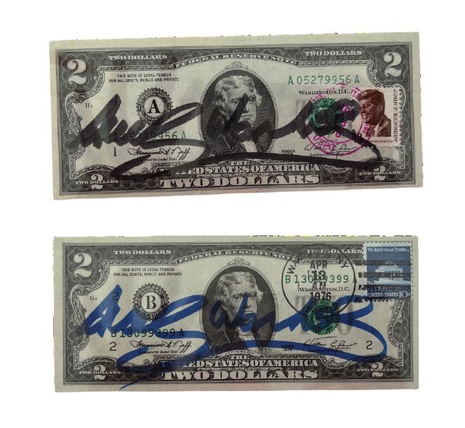 DOS BILLETES DE 2$ DE JEFFERSON DE 1976