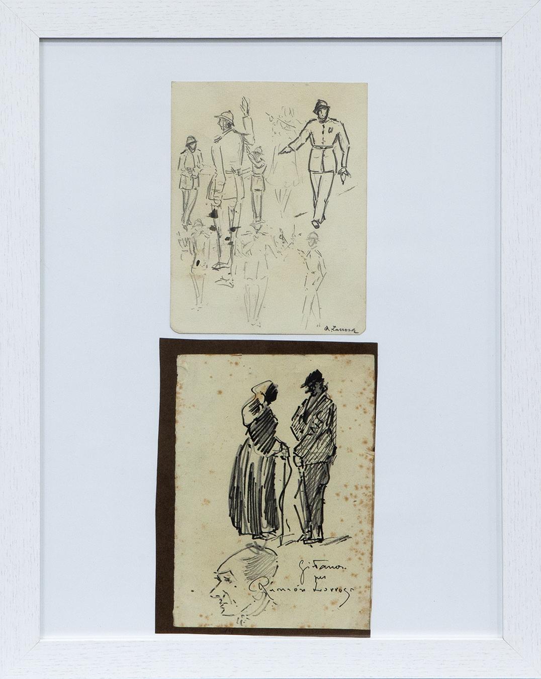CONJUNTO DE DOS DIBUJOS ESTUDIO