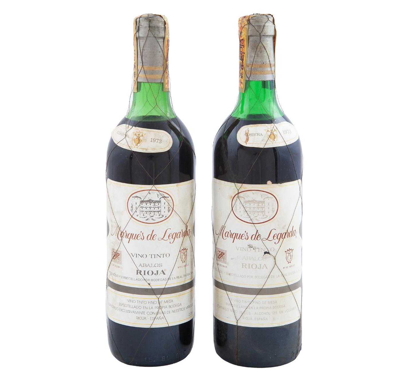 DOS BOTELLAS MARQUÉS DE LEGARDA. RIOJA, GRAN REVERVA 1973