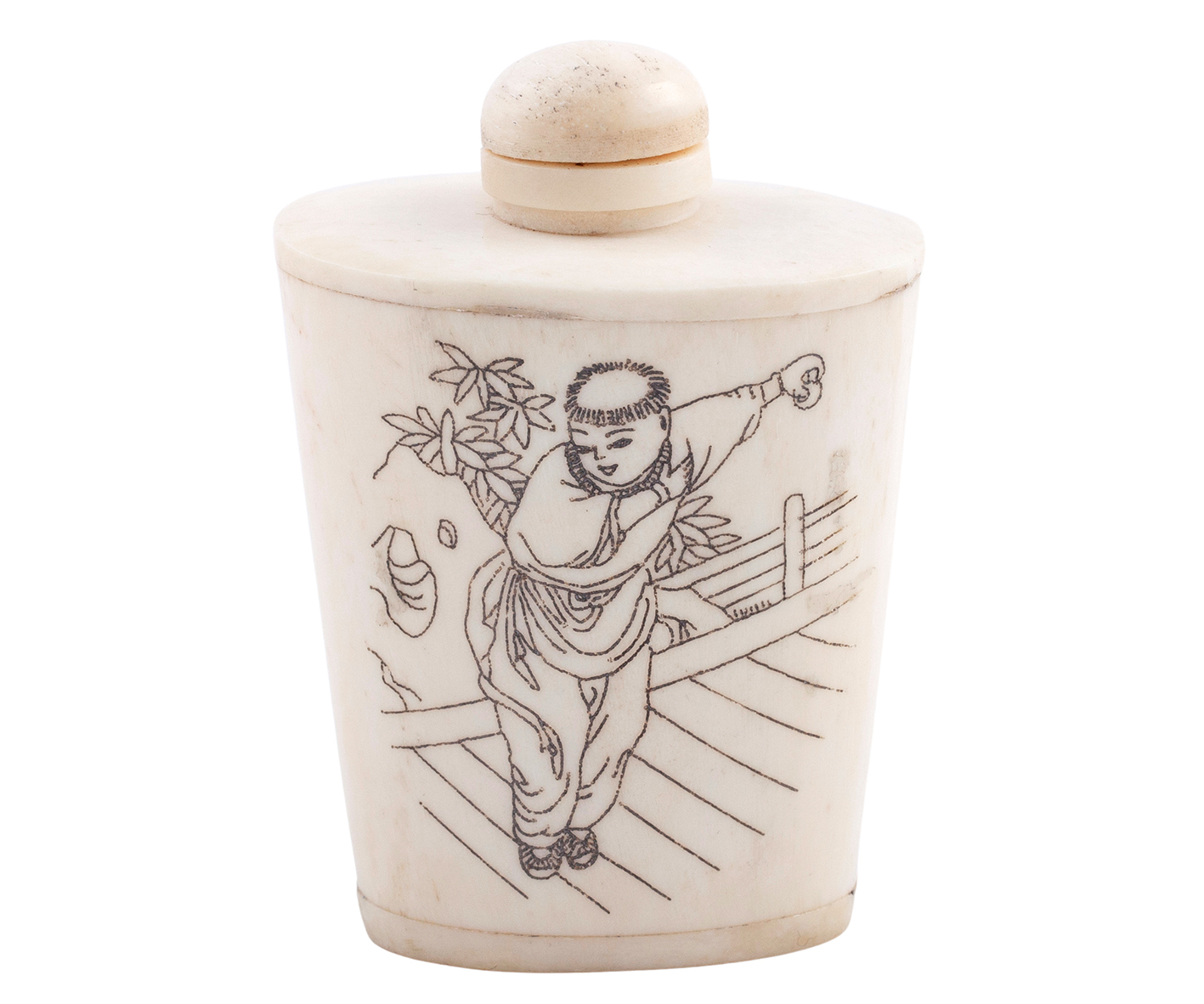 SNUFF BOTTLE EN MARFIL. CHINA, S.XIX, TALLER SEGÚN DIBUJOS