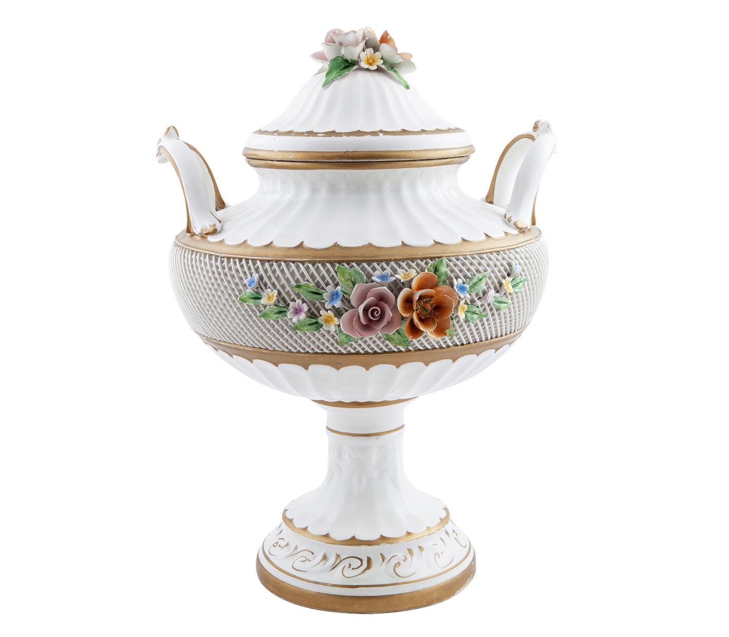 JARRÓN EN PORCELANA CAPODIMONTE