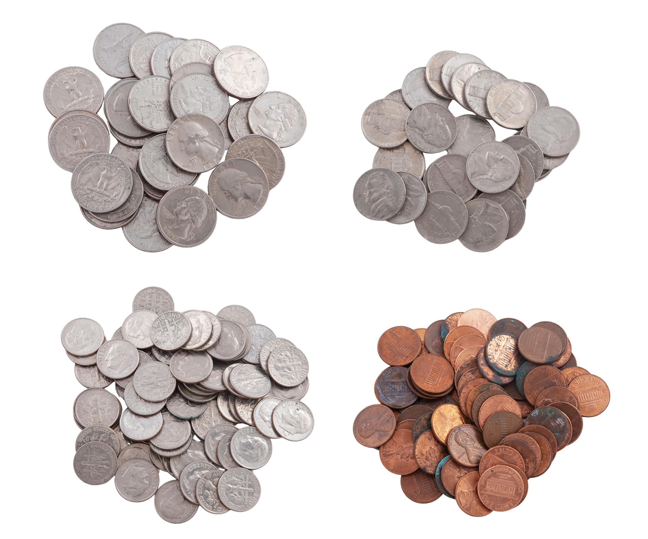 LOTE DE 190 MONEDAS ESTADOUNIDENSES. DESDE 1959 A 2009