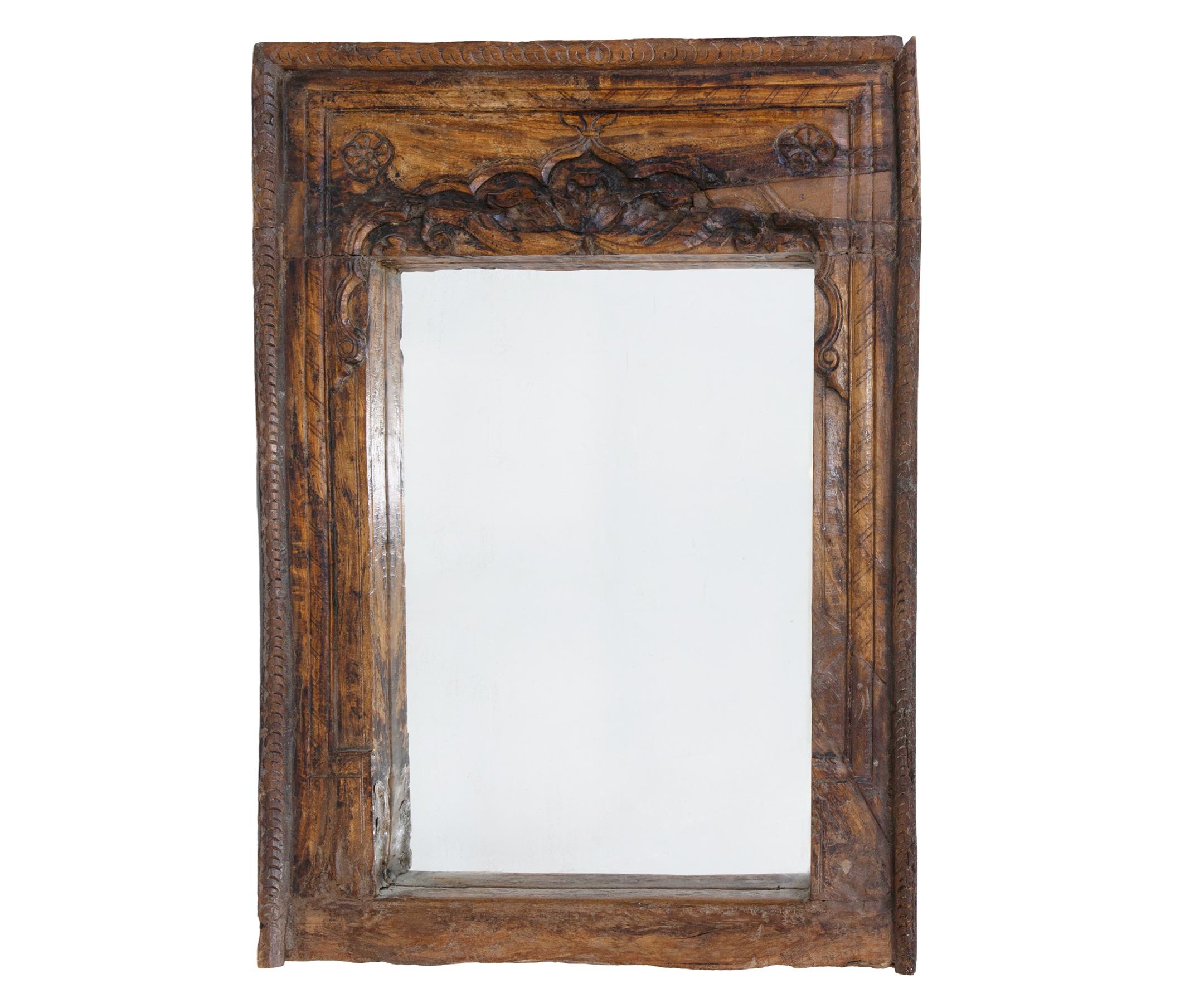 ESPEJO DE PARED CON GRAN MARCO DE MADERA