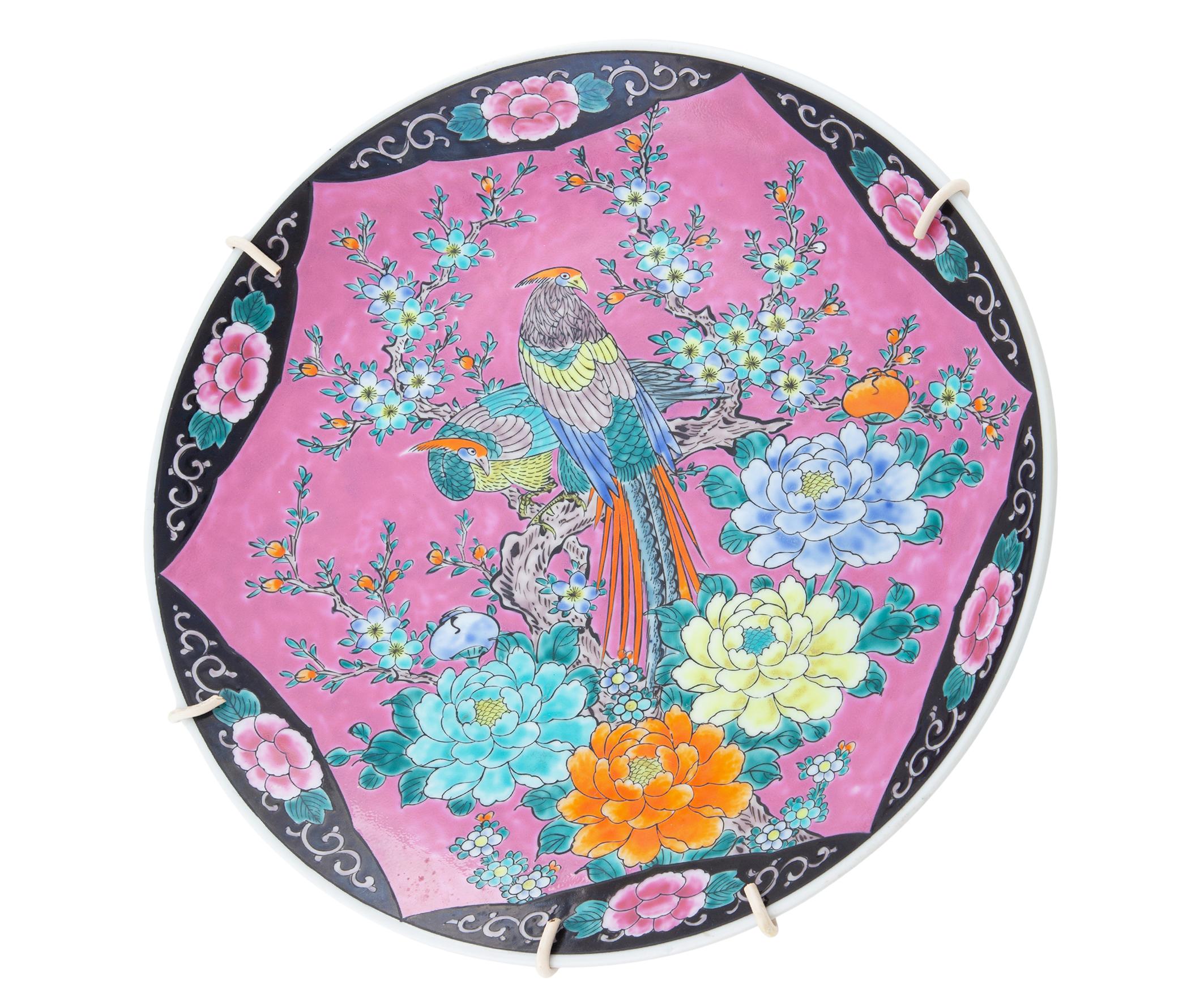 PLATO EN CERÁMICA ESTILO FAMILIA ROSA