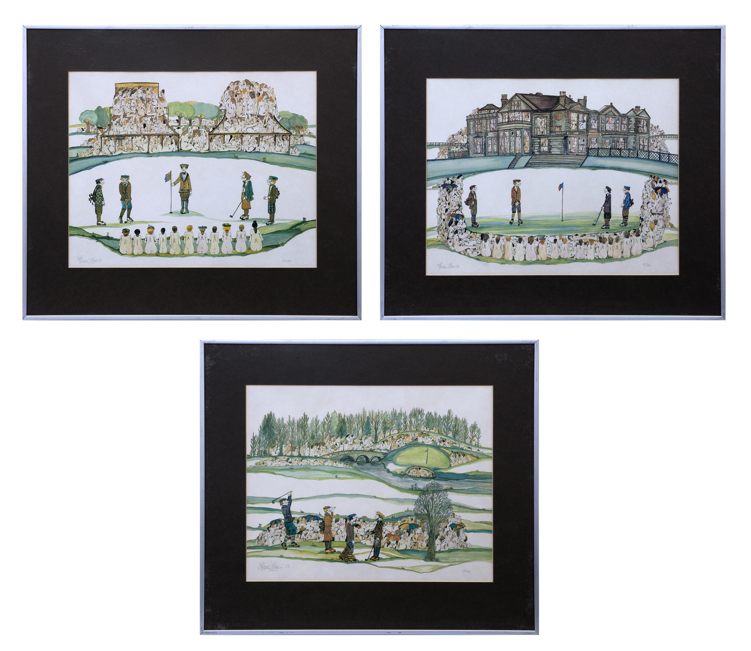 LOTE DE TRES GRABADOS "SERIE DE GOLF" (1981)