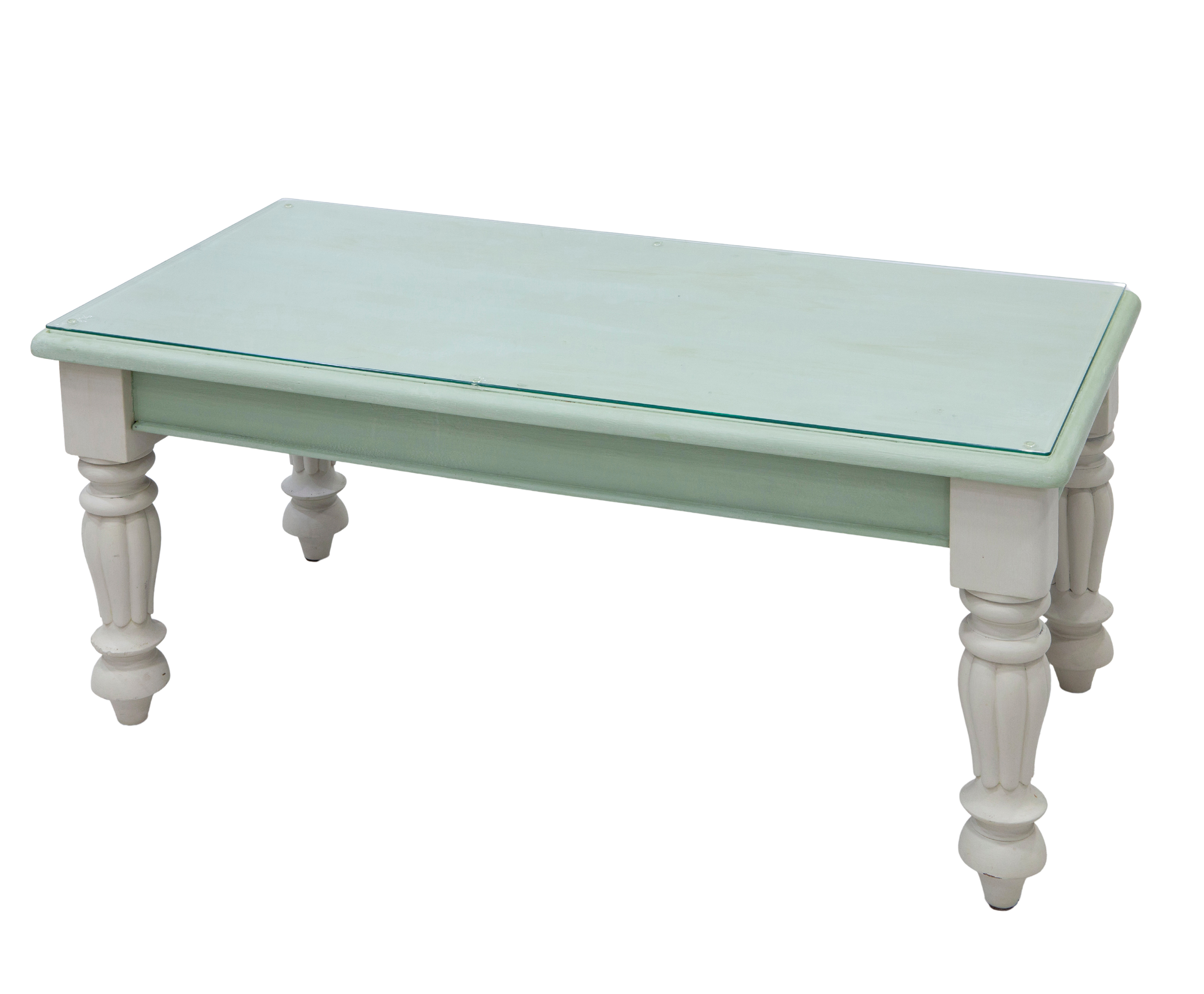 MESA BAJA DE CENTRO EN MADERA Y CRISTAL