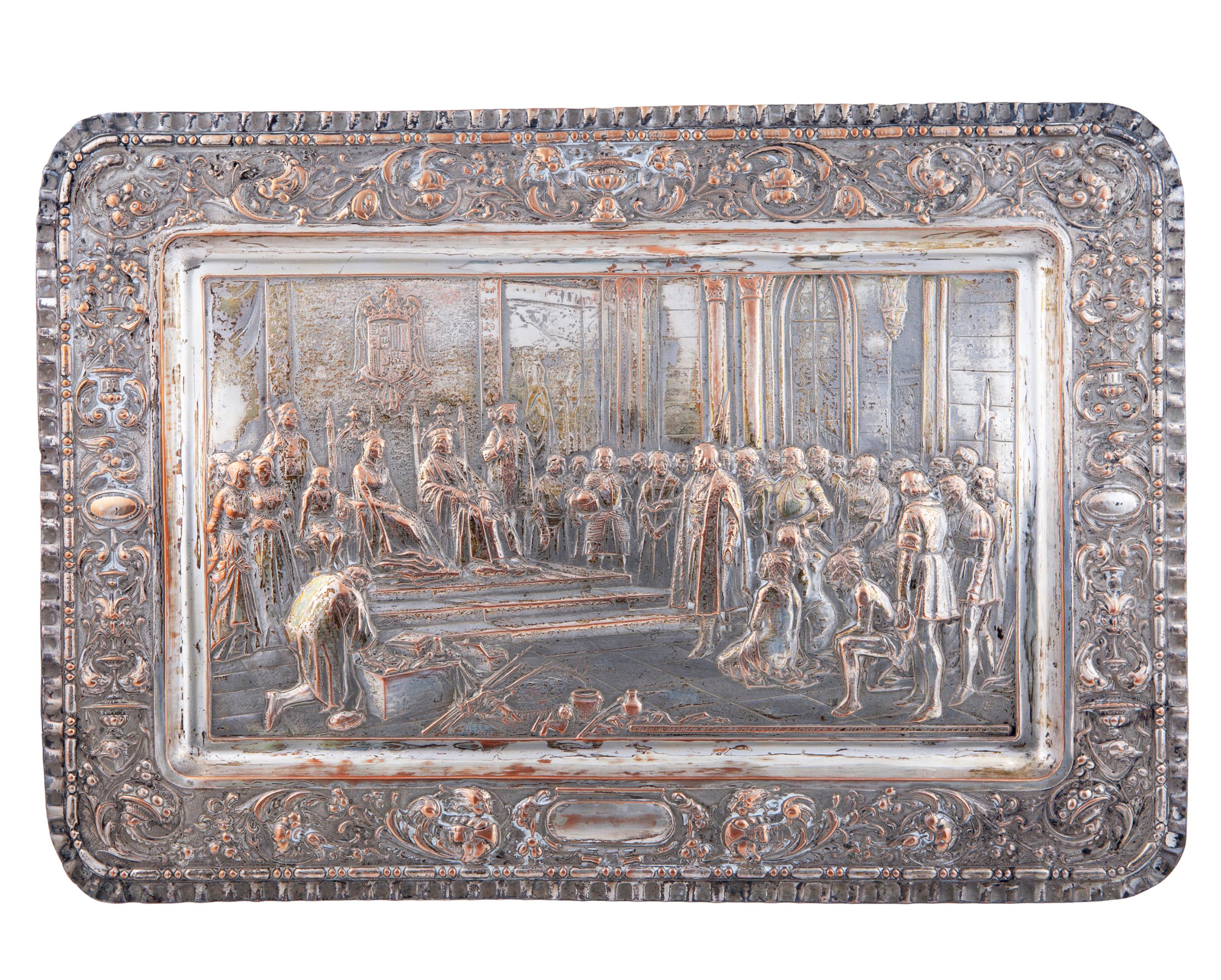 BANDEJA "COLÓN AL REGRESO DE SU PRIMER VIAJE A AMÉRICA ES R