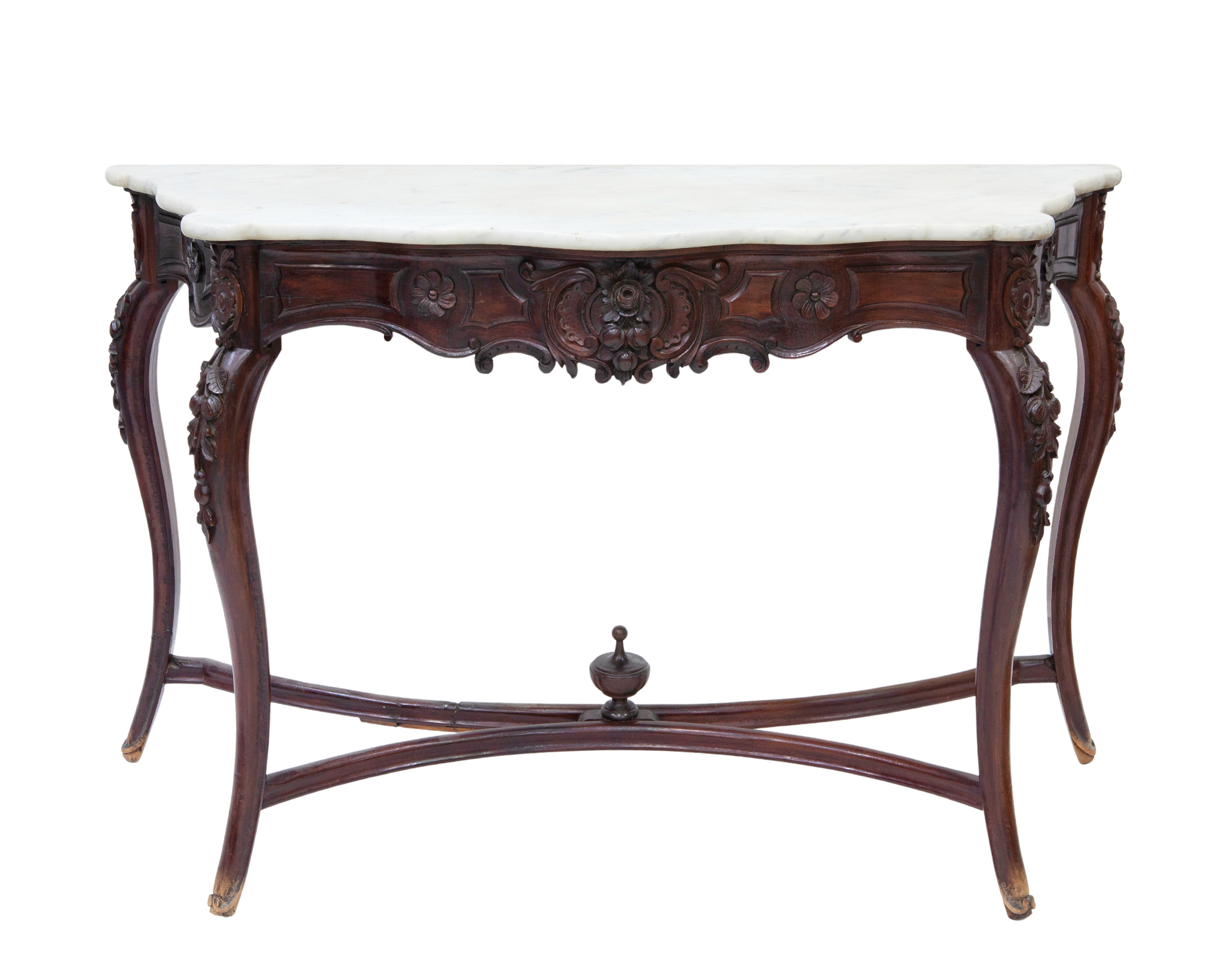 CONSOLA EN CAOBA Y MÁRMOL