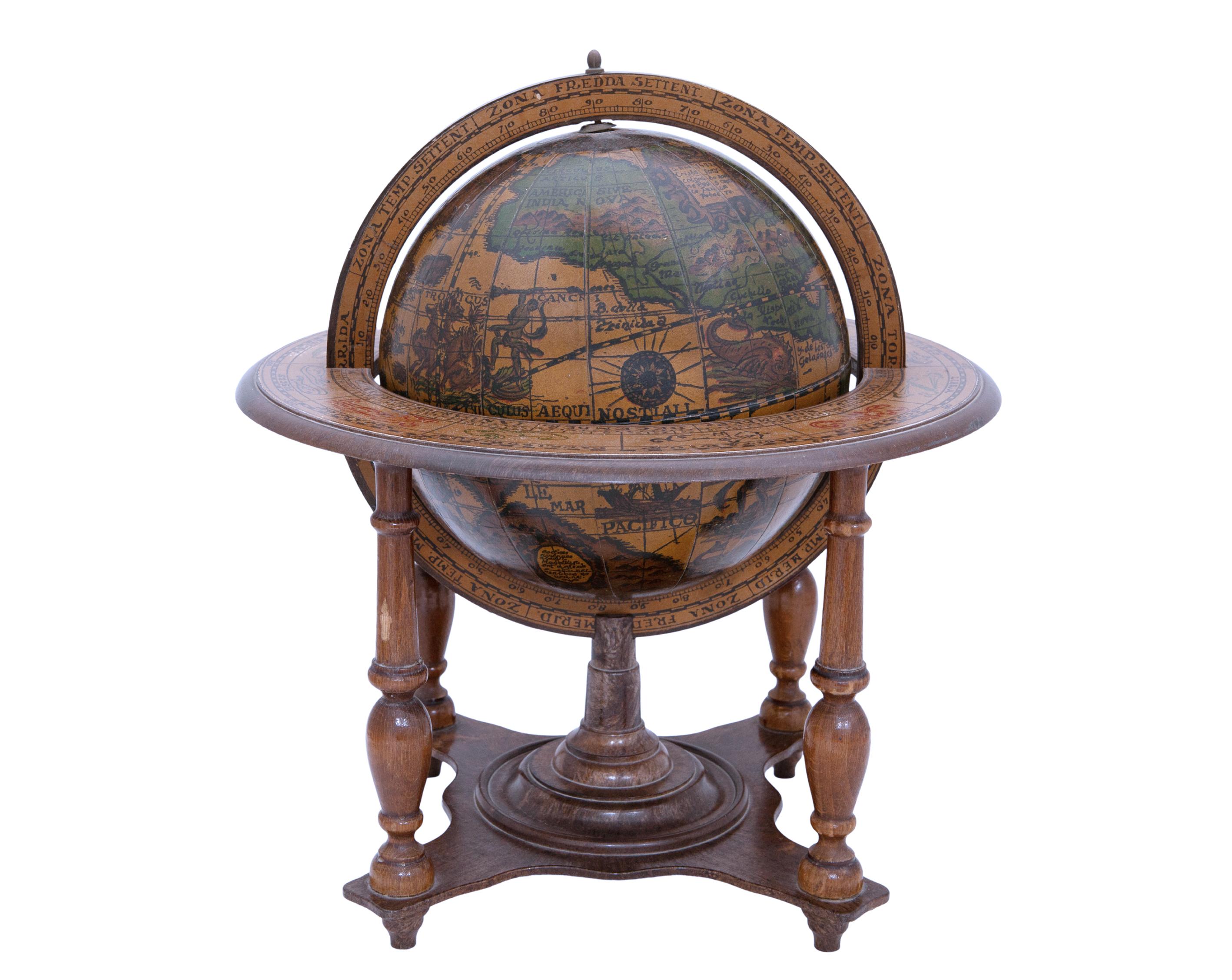 GLOBO TERRÁQUEO DE ESCRITORIO. SIGUIENDO MODELOS ITALIANOS 