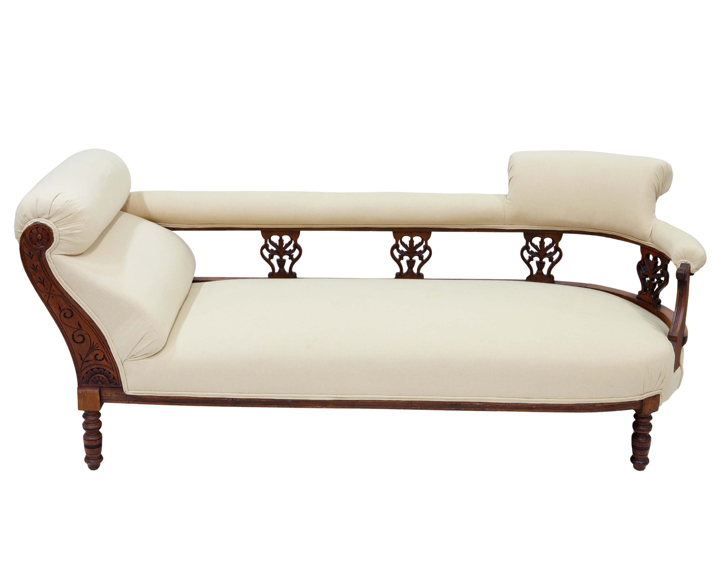CHAISE LONGUE EN NOGAL, ESTILO ART NOUVEAU PPCIOS. XX.