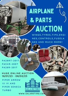 SUBASTA DE AVIONES Y REPUESTOS PIPER 