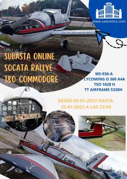 SUBASTA ONLINE AVION SOCATA RALLYE 180 MS893A