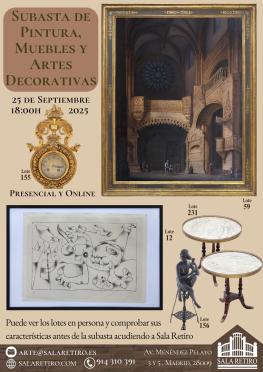 Subasta de Pintura, Muebles y Artes Decorativas, 25 Septiembre 2025