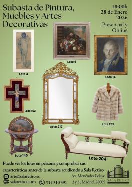 Subasta de Pintura Artes Decorativas y Muebles 28 Enero 2026