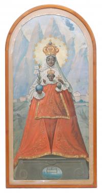 ESCUELA CATALANA DEL SIGLO XIX "La Virgen de Montserrat".