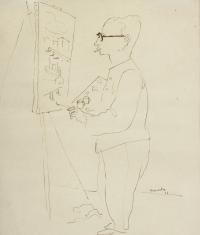 EMILI GRAU-SALA (1911-1975). "RETRATO DEL PINTOR EMILI BOSC