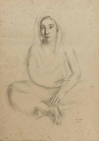 JOAQUIM SUNYER MIRÓ (1874-1956). "JOVEN SENTADA", 1931.