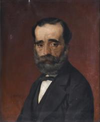 JOAN VICENS COTS (1830-1886). "RETRATO DE UN CABALLERO", 18